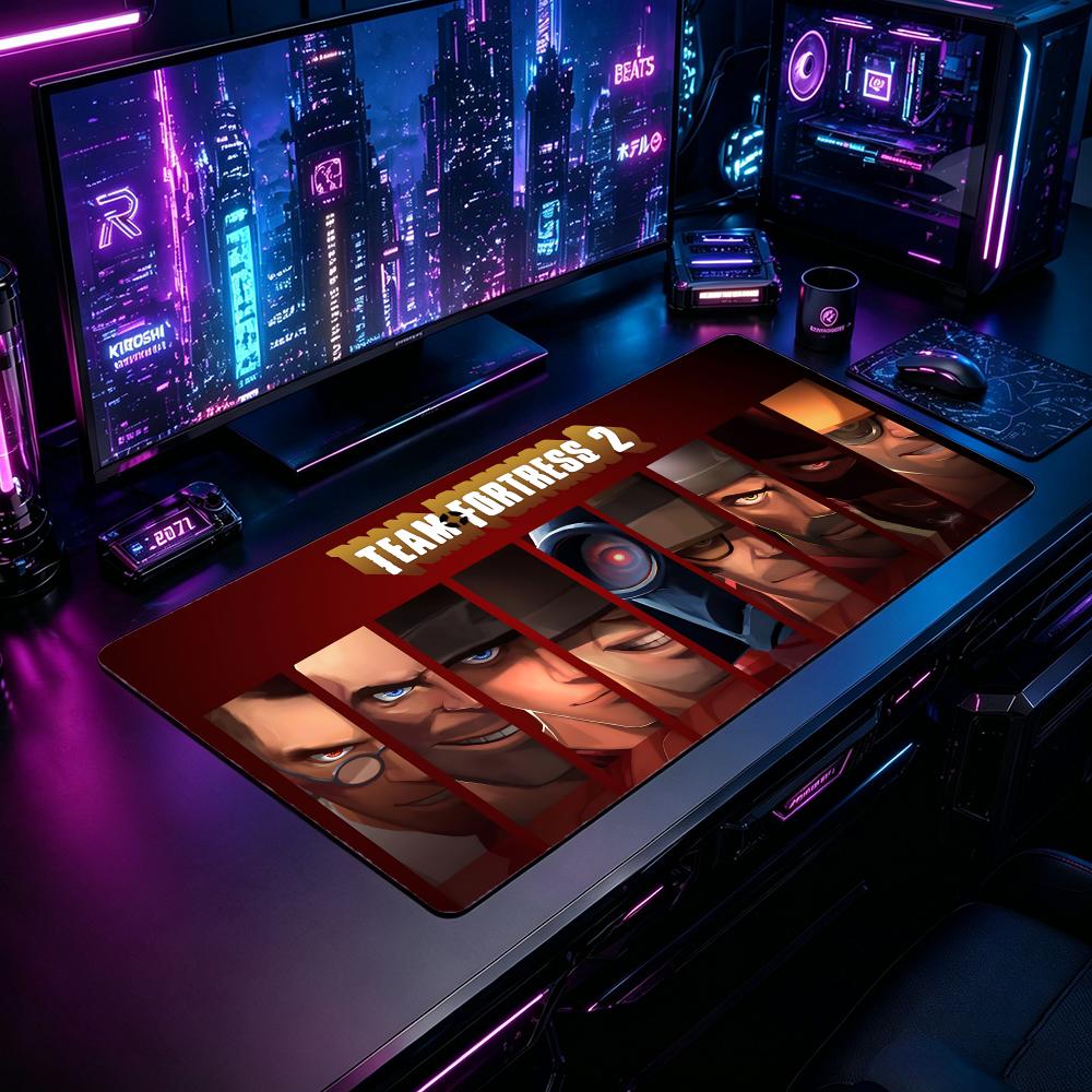 Desk Setup Laptop And Pc - Gaming Mouse Pad TTeam Fortress 2