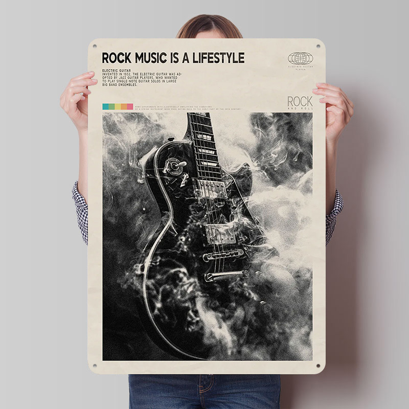 Desk Setup Poster - Rock Music Lifestyle Tinplate Posters Customizable