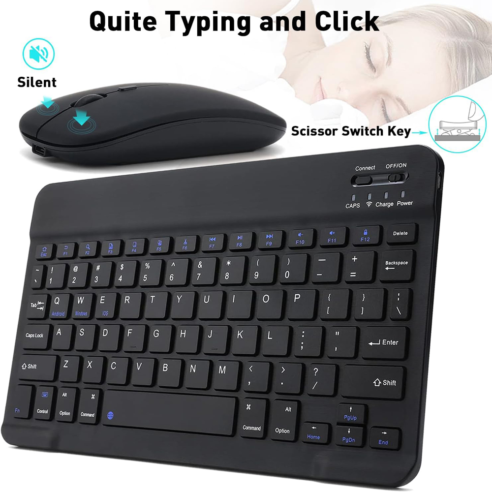 Desk Setup Keyboard - 10 lnch Wireless Bluetooth Mini Keyboard