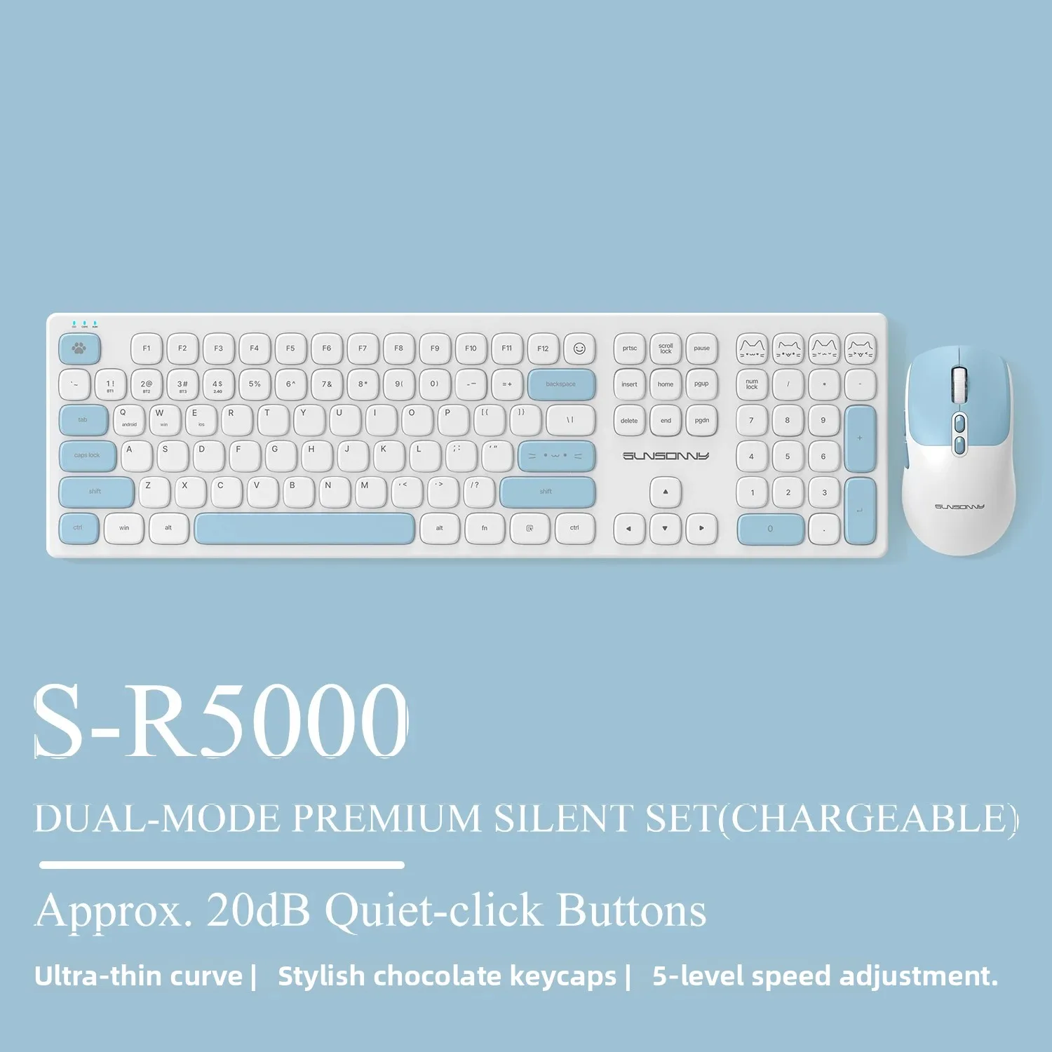 Cute Silent Keyboard and Mouse - Desk Setup Keyboard recension och pris