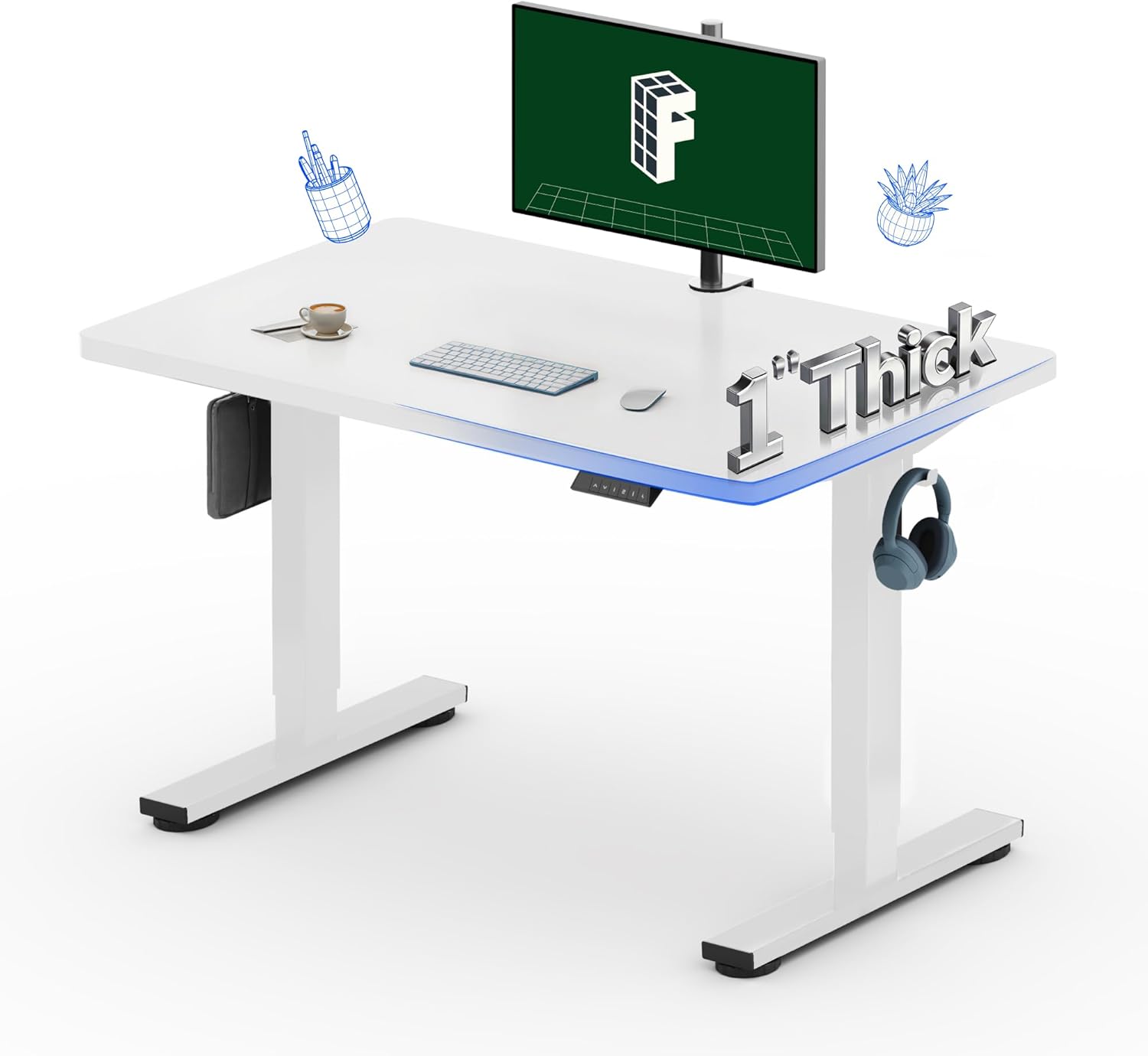 Electric Standing Desk 40x24 I - Desk Setup One Monitor recension och pris
