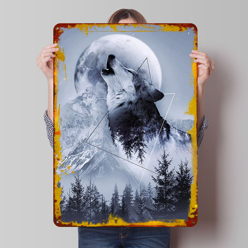 Howl With the Wolf Tin Poster  - Desk Setup Poster recension och pris