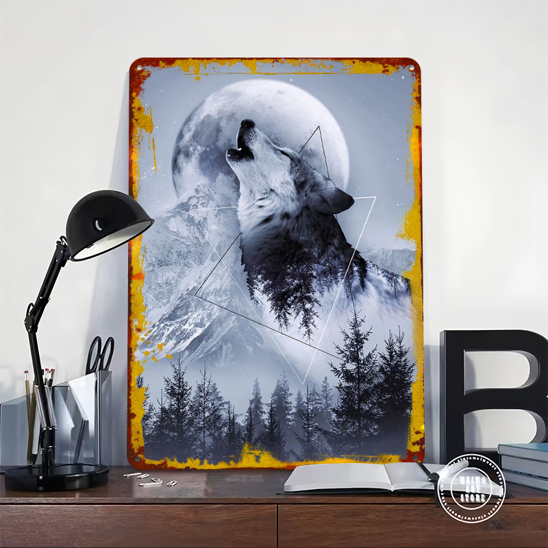 Howl With the Wolf Tin Poster  - Desk Setup Poster recension och pris