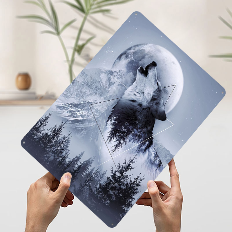 Howl With the Wolf Tin Poster  - Desk Setup Poster recension och pris