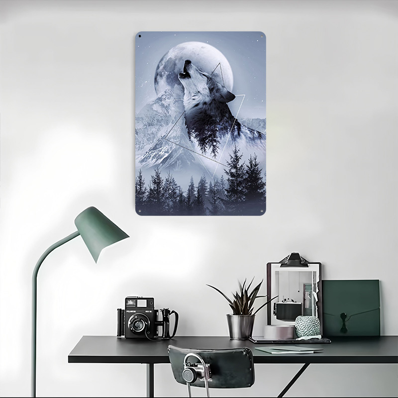 Howl With the Wolf Tin Poster  - Desk Setup Poster recension och pris