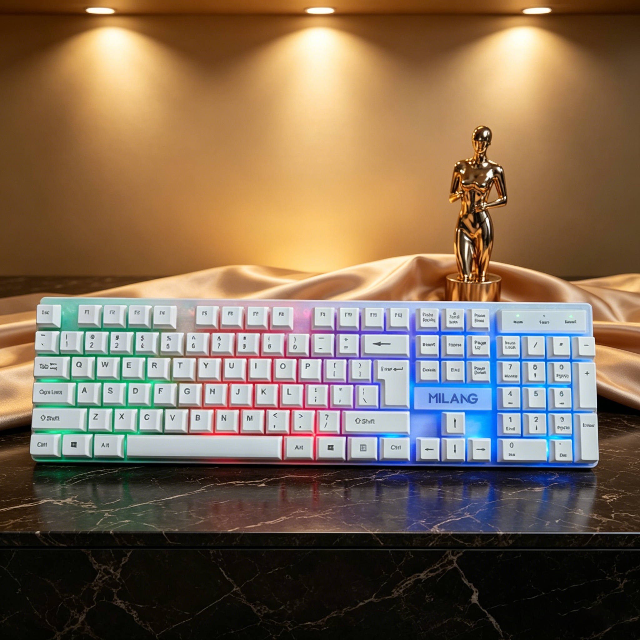 Wired RGB Backlit Keyboard Mou - Desk Setup With Laptop recension och pris