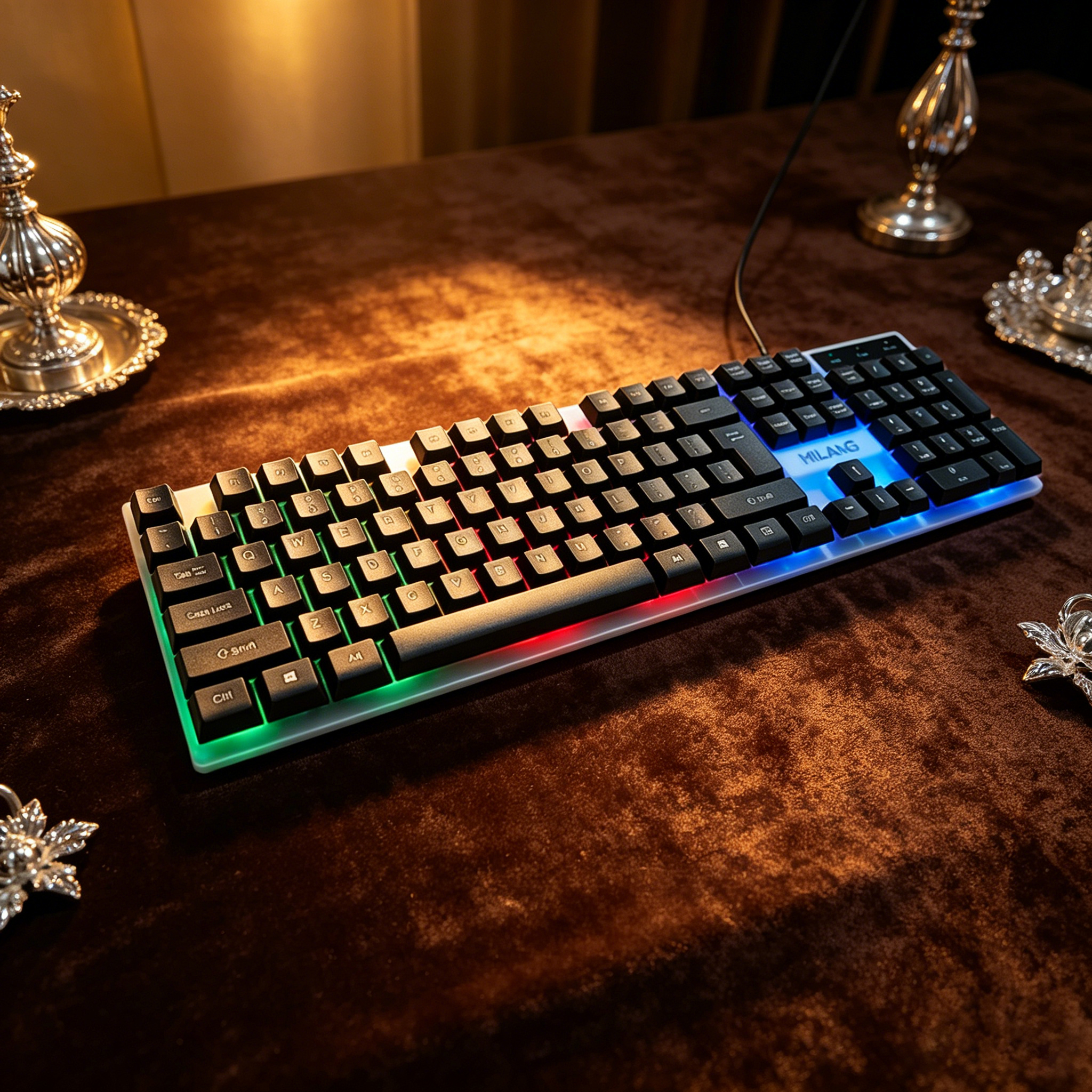 Wired RGB Backlit Keyboard Mou - Desk Setup With Laptop recension och pris