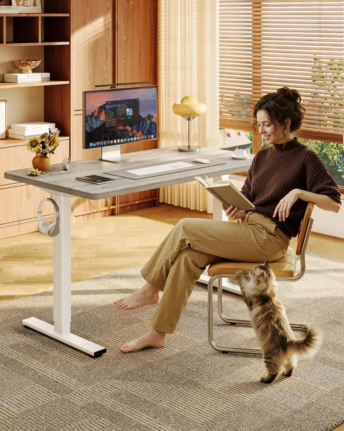 One-Piece Electric Height Adju - Desk Setup One Monitor recension och pris