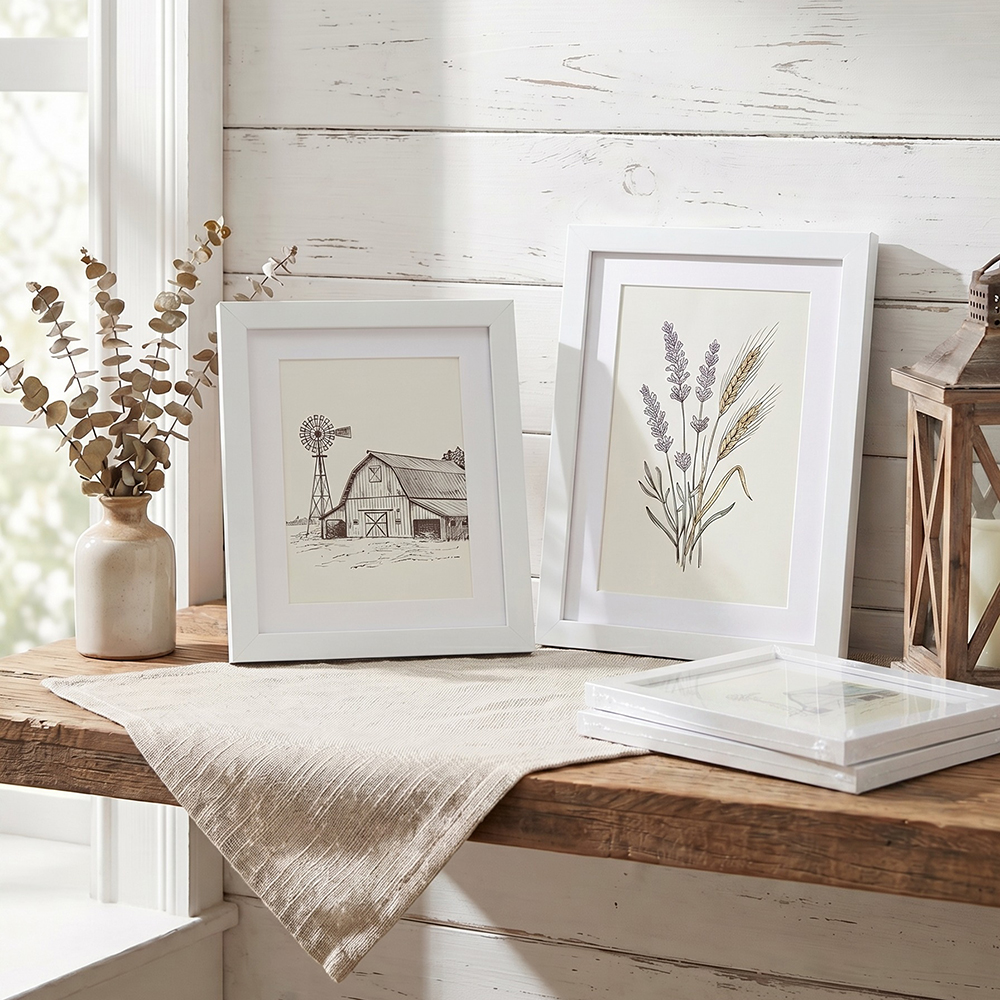 2 Pack White Picture Frame Set - Desk Setup Poster recension och pris