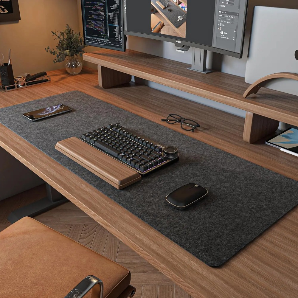 Felt Desk Mat Computer Mat for - Desk Setup Ergonomic recension och pris