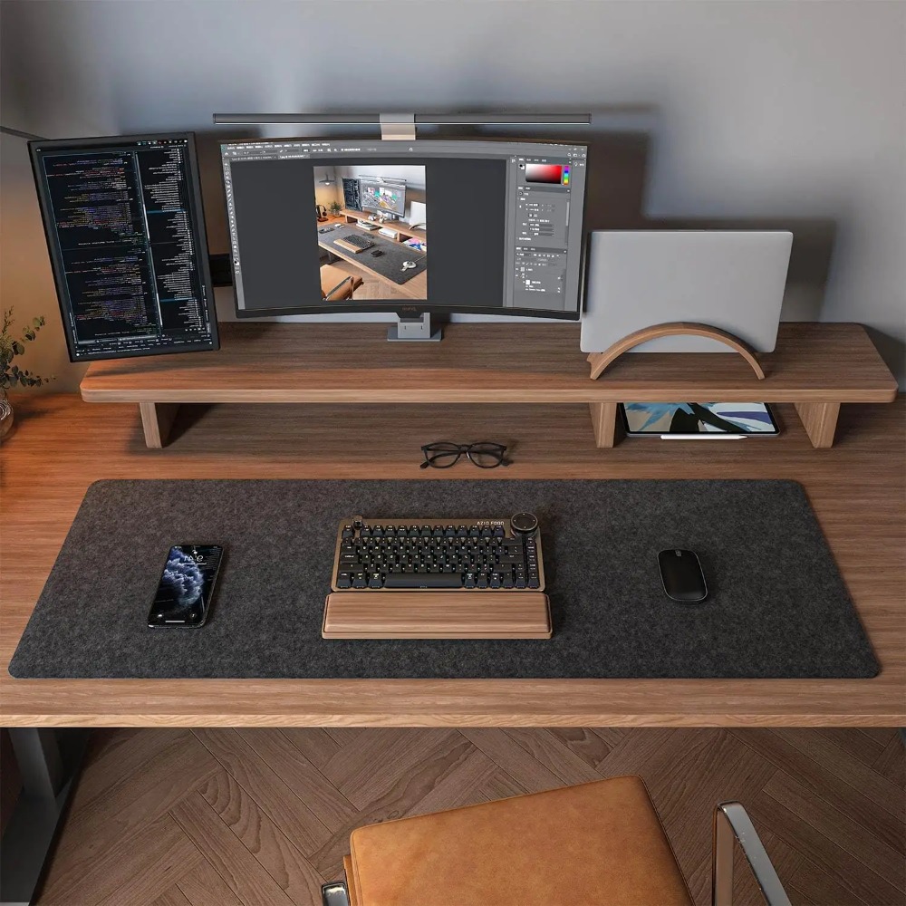 Felt Desk Mat Computer Mat for - Desk Setup Ergonomic recension och pris