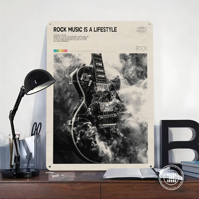 Rock Music Lifestyle Tinplate  - Desk Setup Poster recension och pris