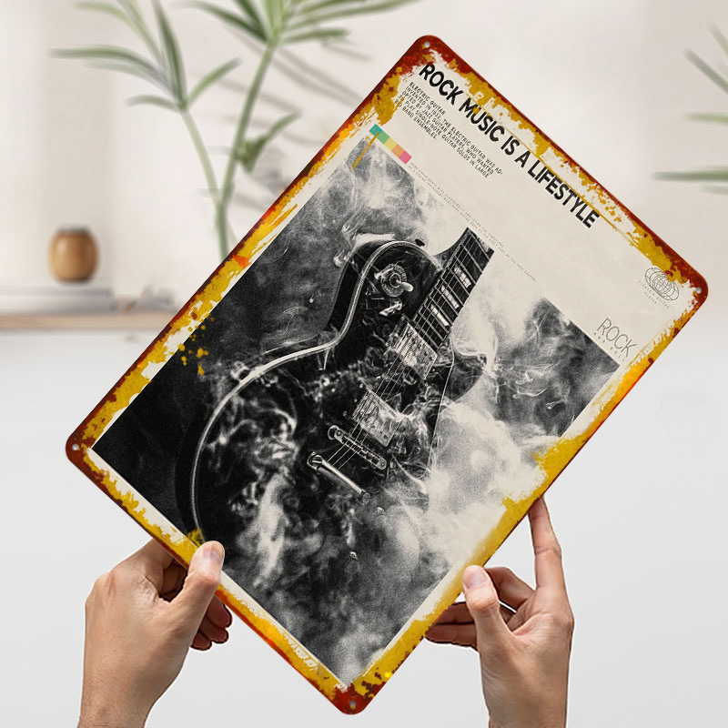 Rock Music Lifestyle Tinplate  - Desk Setup Poster recension och pris