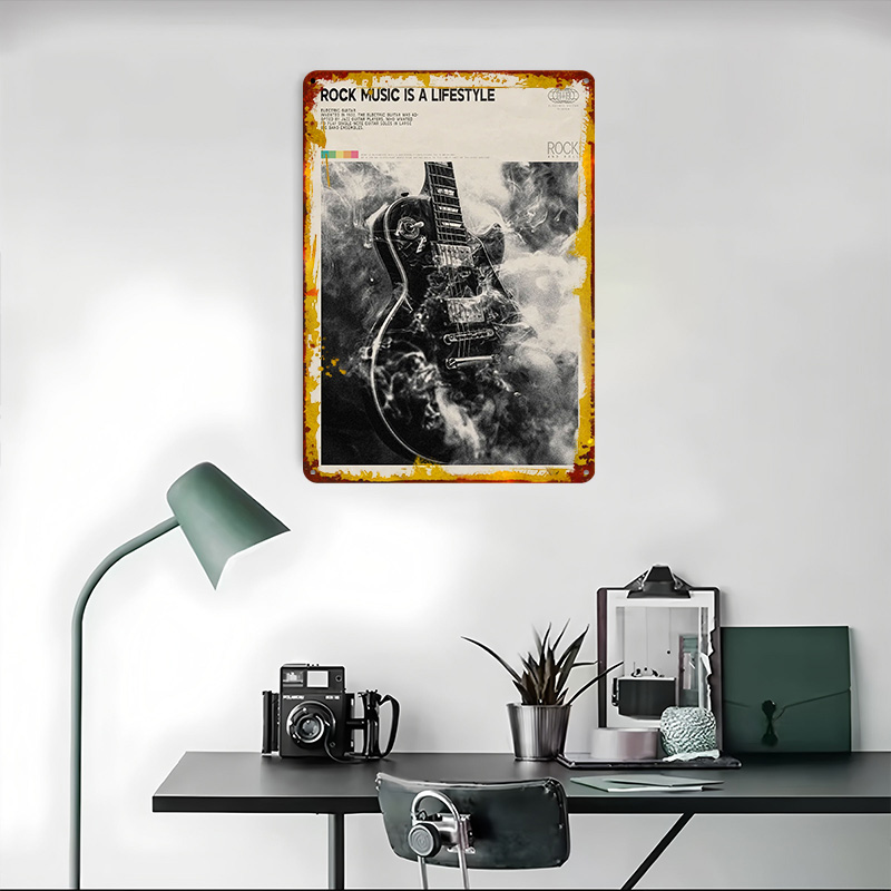 Rock Music Lifestyle Tinplate  - Desk Setup Poster recension och pris