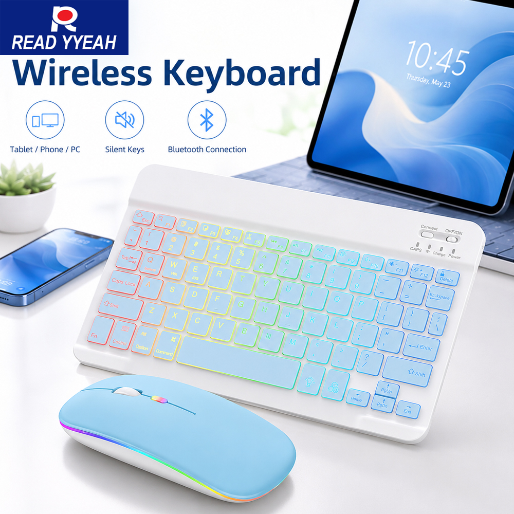 New Ultra Slim Portable 7 Colo - Desk Setup Keyboard recension och pris