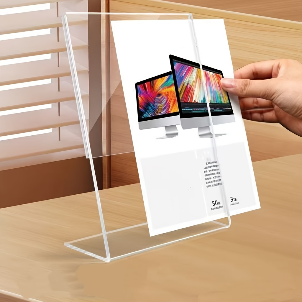 4-Pack Acrylic Sign Holder | T - Desk Setup Poster recension och pris
