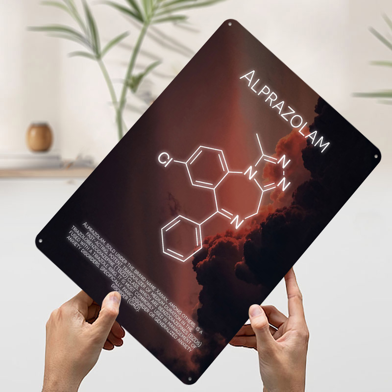 Alprazolam Molecule Tinplate P - Desk Setup Poster recension och pris