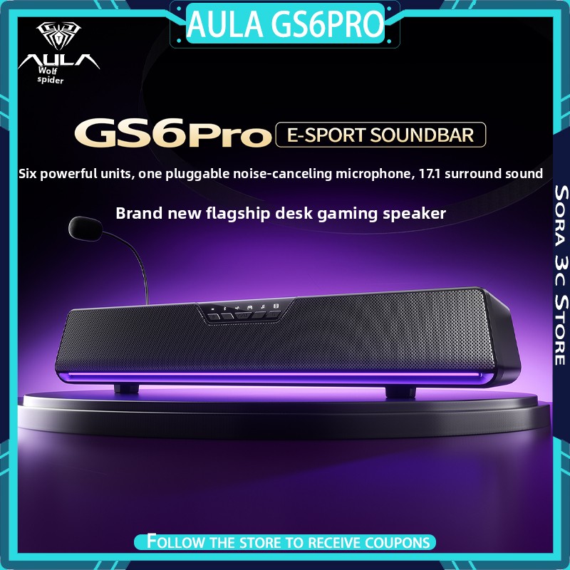 AULA GS6Pro Esports Speaker Bl - Desk Setup With Speakers recension och pris