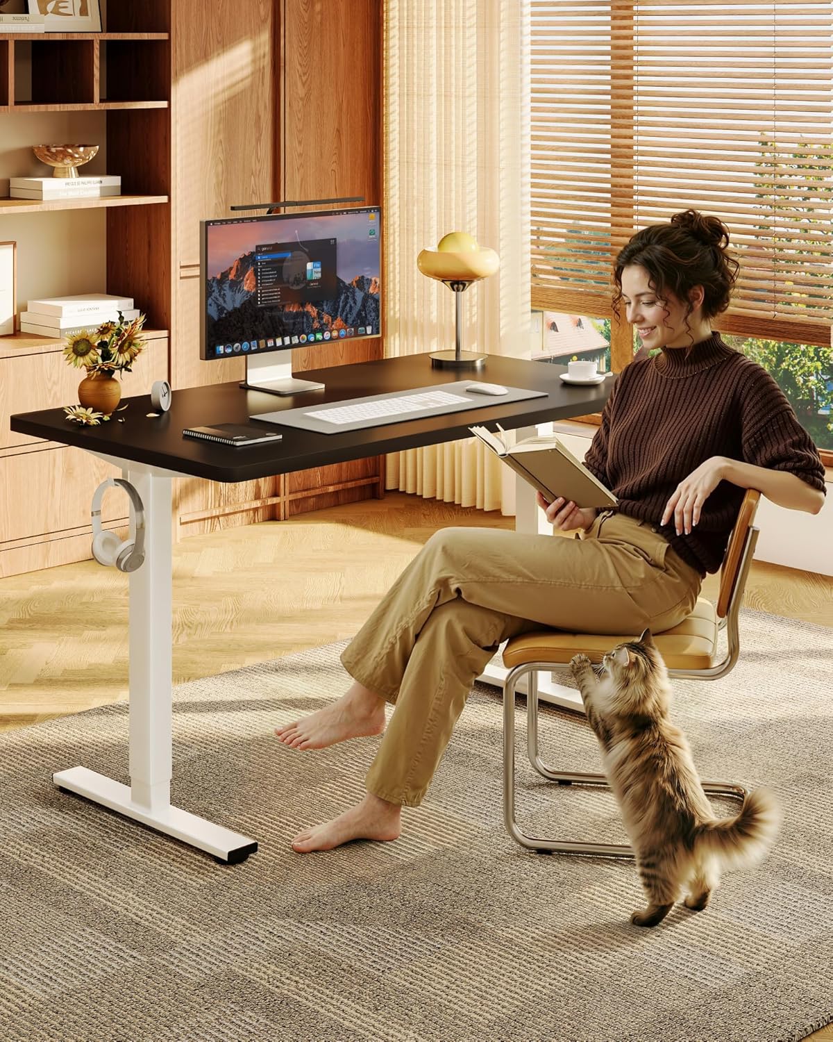 55x28 Inch Electric Height Adj - Desk Setup One Monitor recension och pris