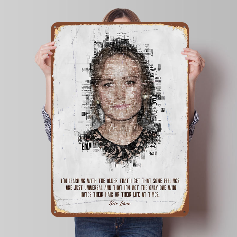 Brie Larson Quote Art Tin Post - Desk Setup Poster recension och pris