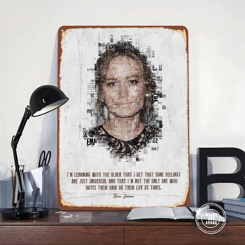 Brie Larson Quote Art Tin Post - Desk Setup Poster recension och pris