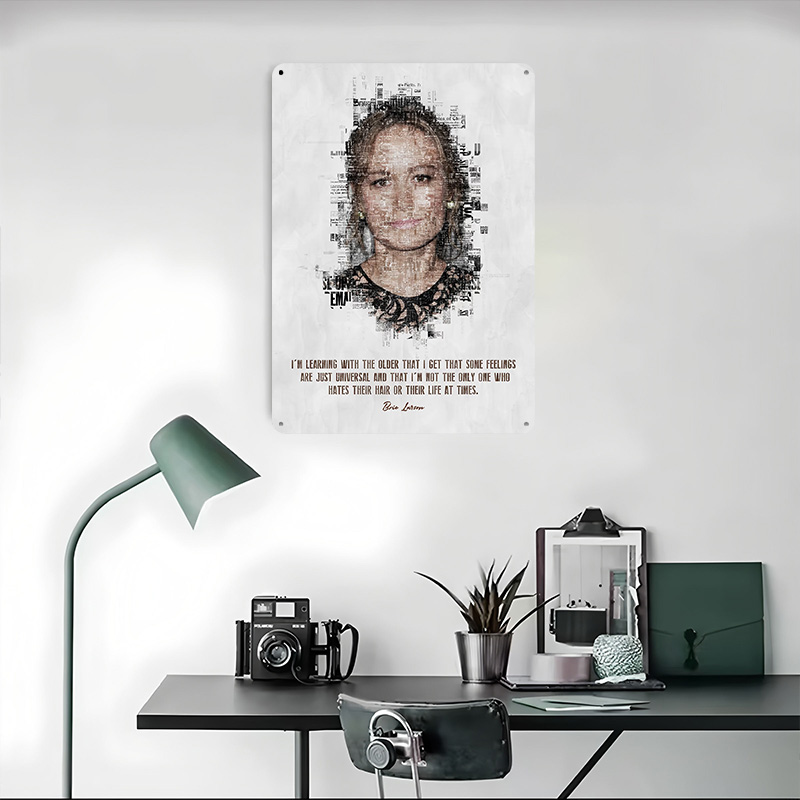 Brie Larson Quote Art Tin Post - Desk Setup Poster recension och pris